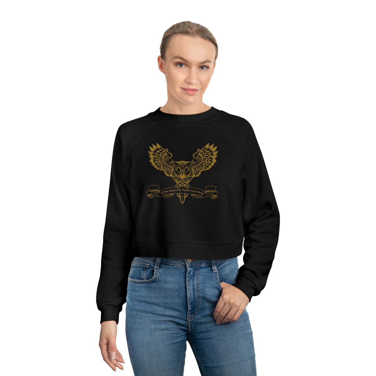 You Have No Power Over Me, Gold, Labyrinth, Cropped Fleece Pullover, Owl Sweatshirt, Vintage 80s Nostalgia
