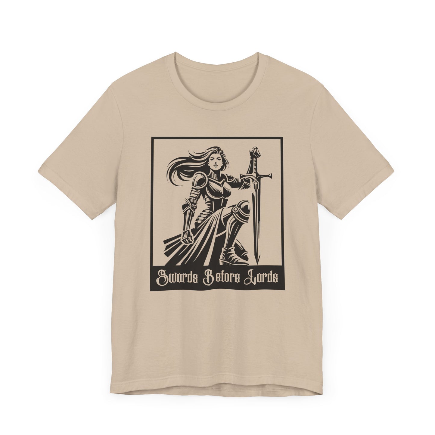 Swords Before Lords T-Shirt, Female Knight Tee, Medieval Aesthestic