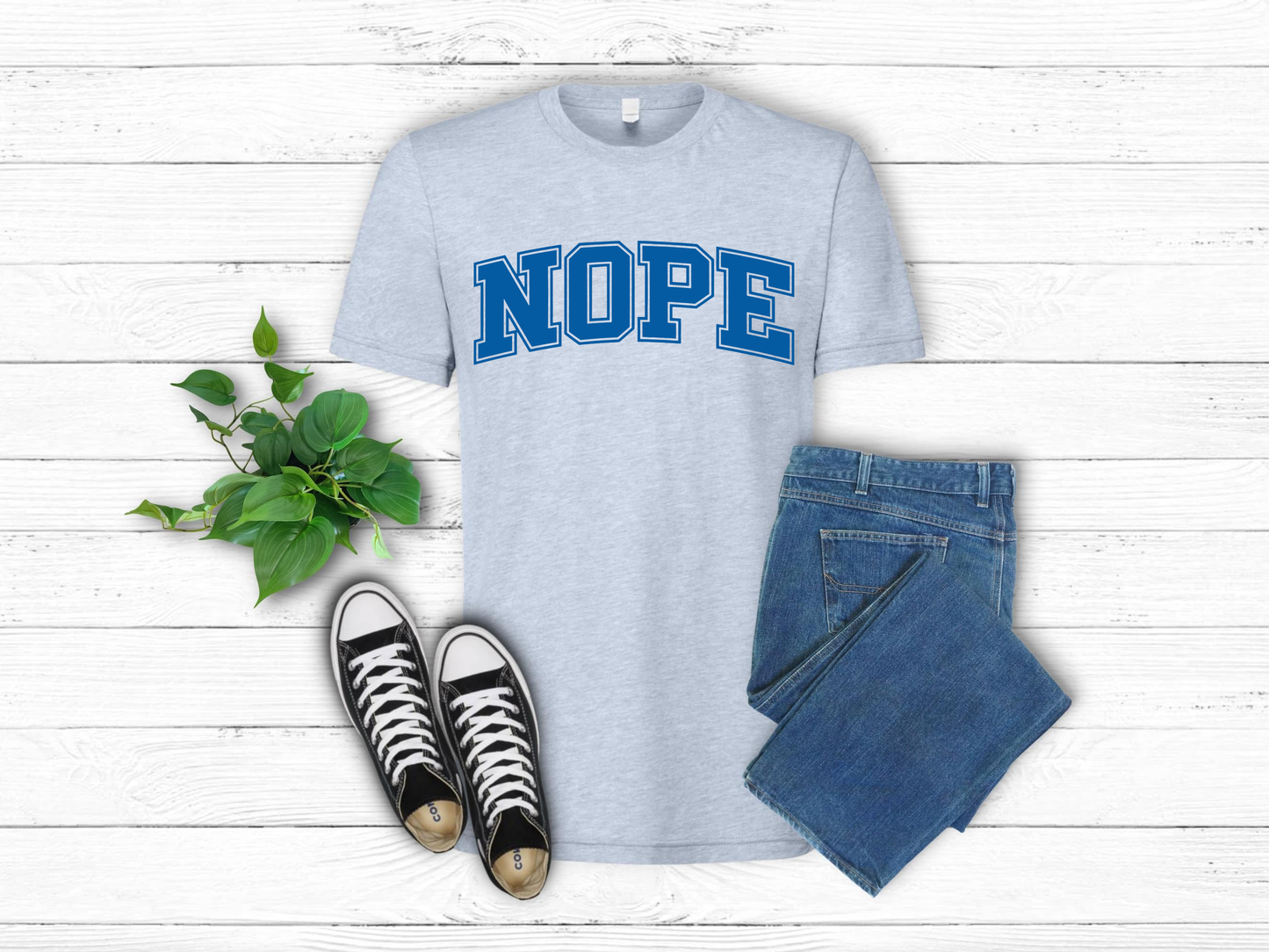 NOPE T-Shirt – Funny Collegiate Style Shirt, Sarcastic Graphic Tee, NOPE University Shirt, Introvert Humor, Anti-Social Gift Idea