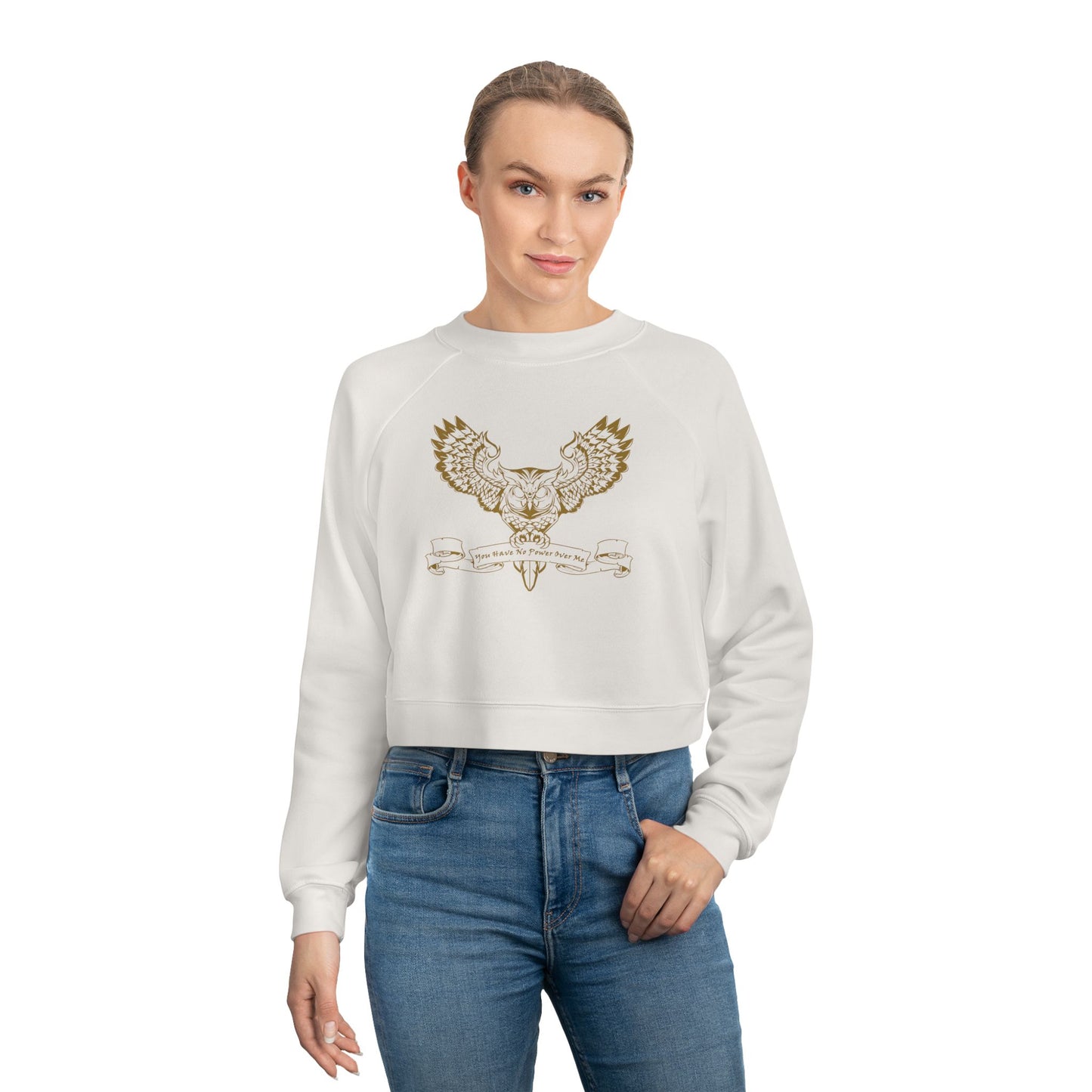 You Have No Power Over Me, Gold, Labyrinth, Cropped Fleece Pullover, Owl Sweatshirt, Vintage 80s Nostalgia
