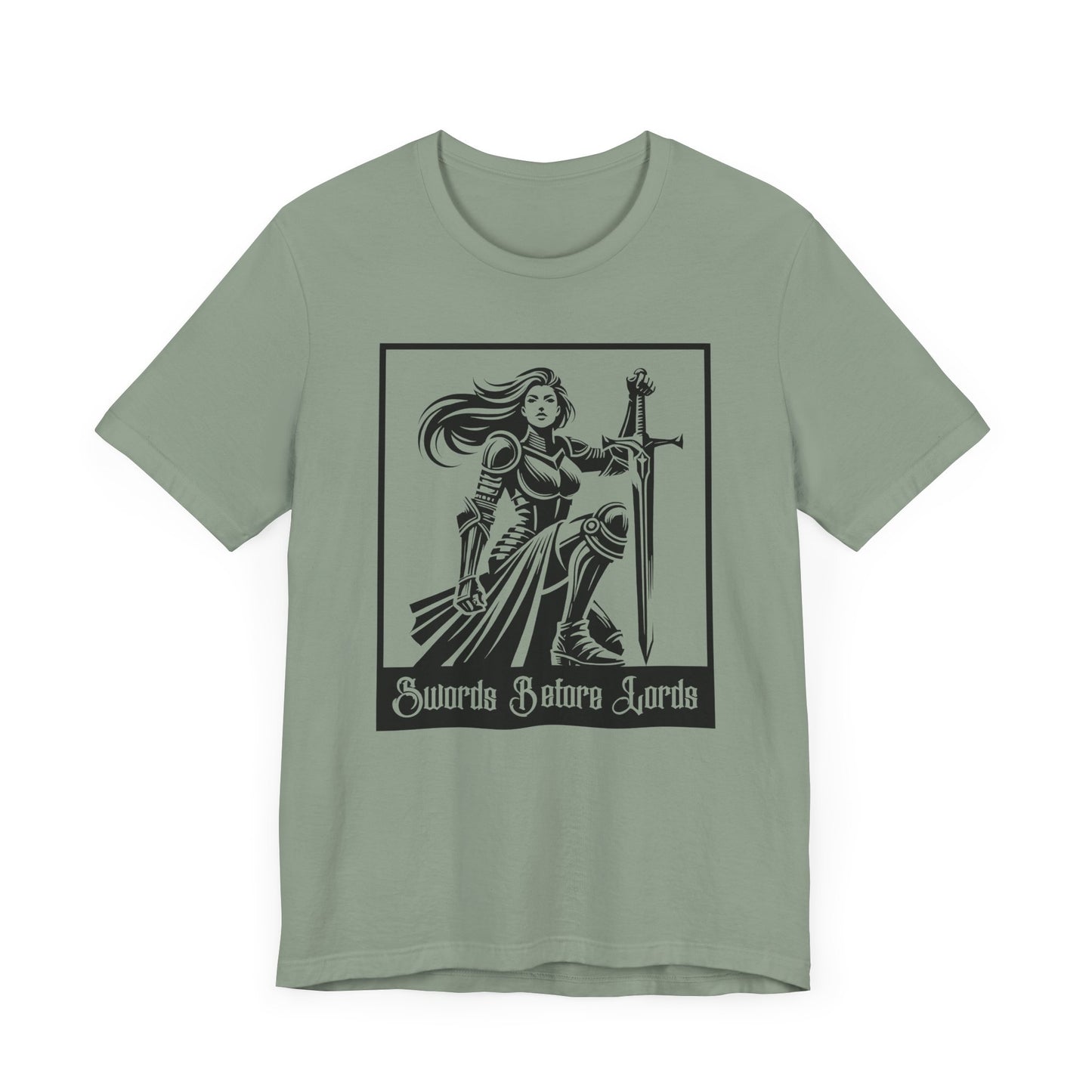 Swords Before Lords T-Shirt, Female Knight Tee, Medieval Aesthestic