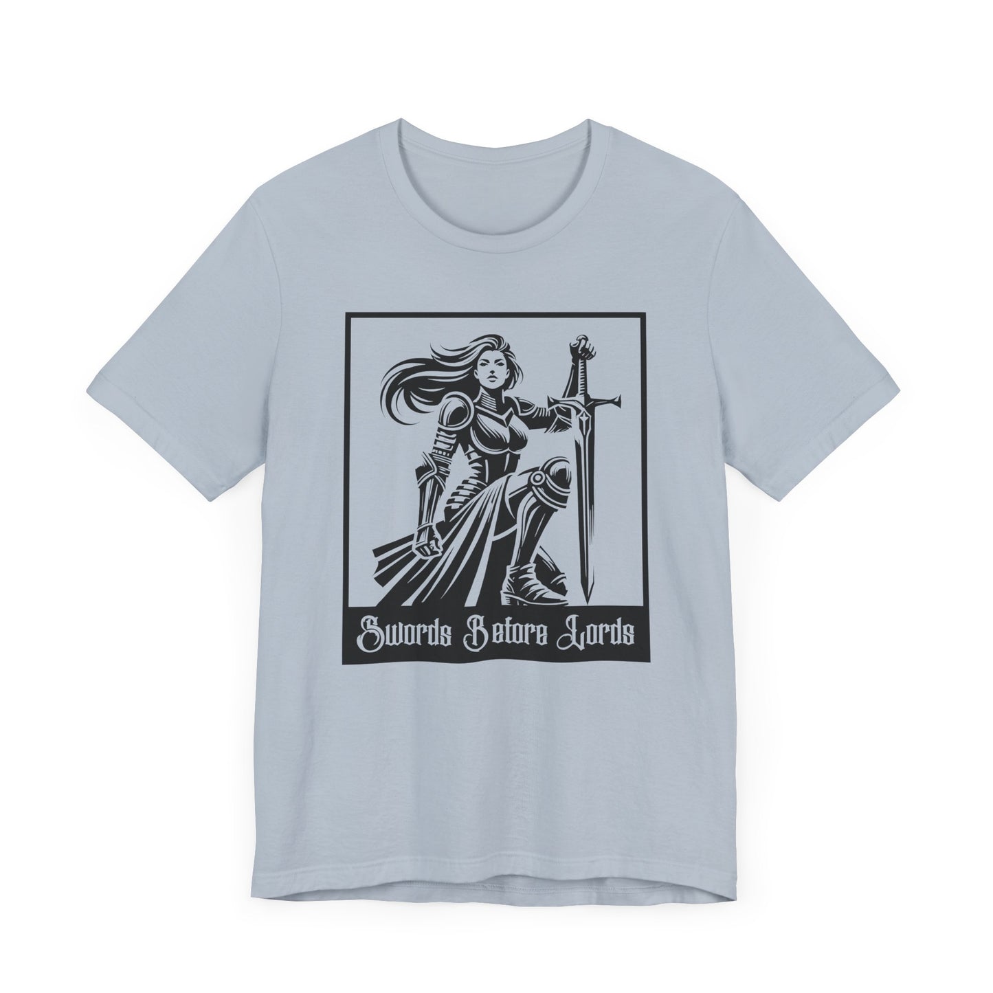 Swords Before Lords T-Shirt, Female Knight Tee, Medieval Aesthestic