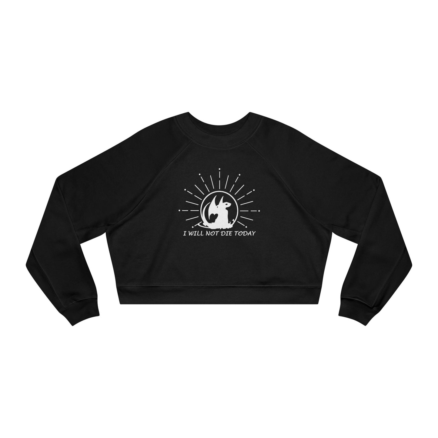 I Will Not Die Today, Dragon Rider, Cropped Fleece Sweatshirt