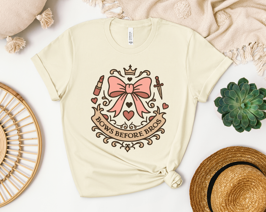 Bows Before Bros - Coquette Bow Shirt, Girl Power Shirt, Coquette Aesthetic Graphic Tee