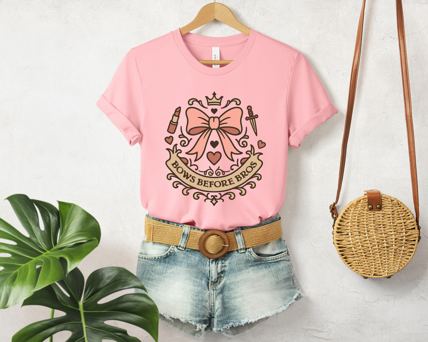 Bows Before Bros - Coquette Bow Shirt, Girl Power Shirt, Coquette Aesthetic Graphic Tee
