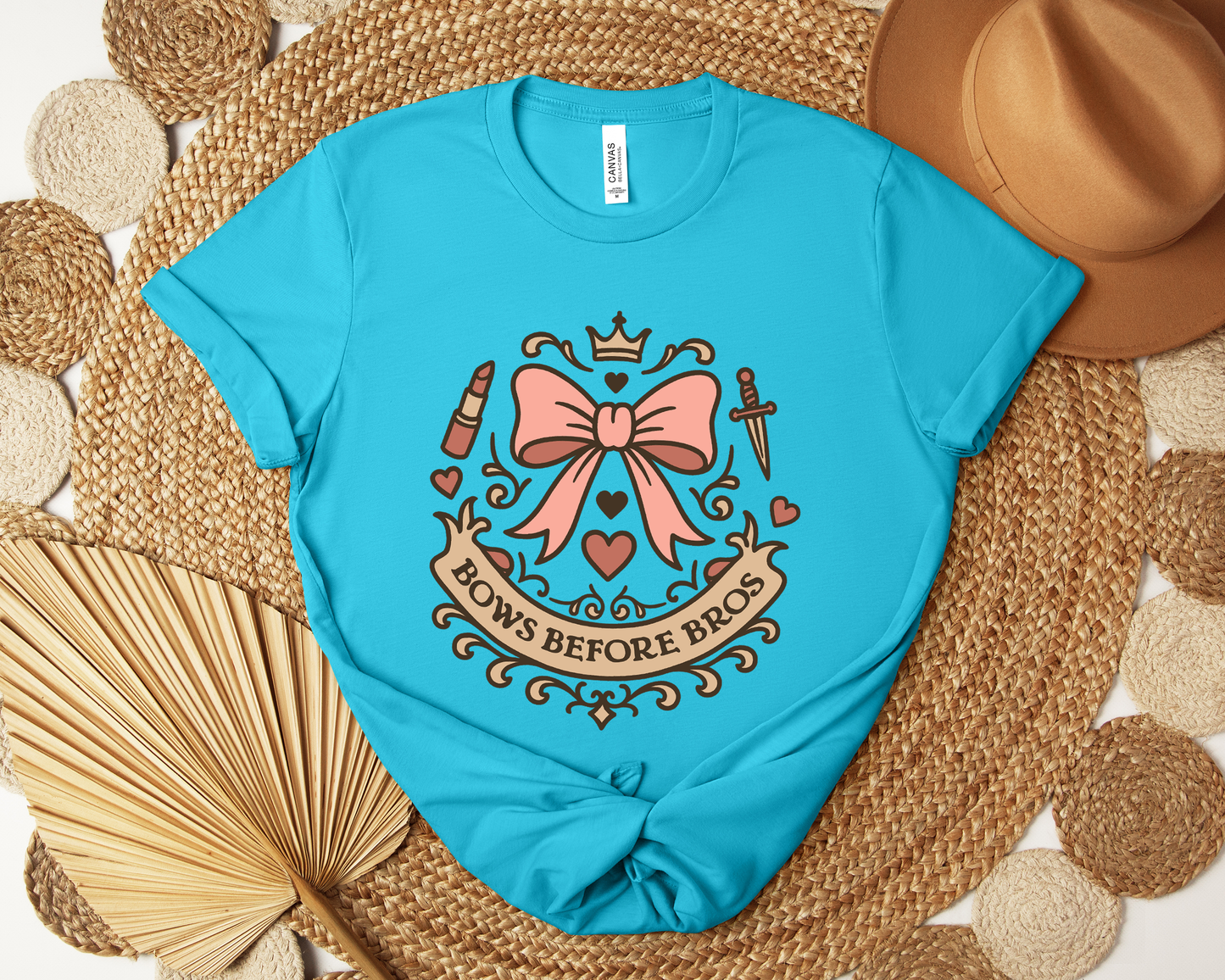 Bows Before Bros - Coquette Bow Shirt, Girl Power Shirt, Coquette Aesthetic Graphic Tee