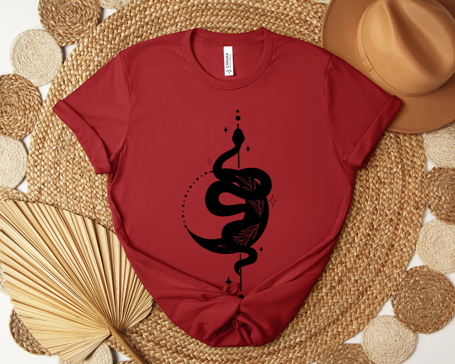 Moon and Snake – Witchy Minimalist T-Shirt