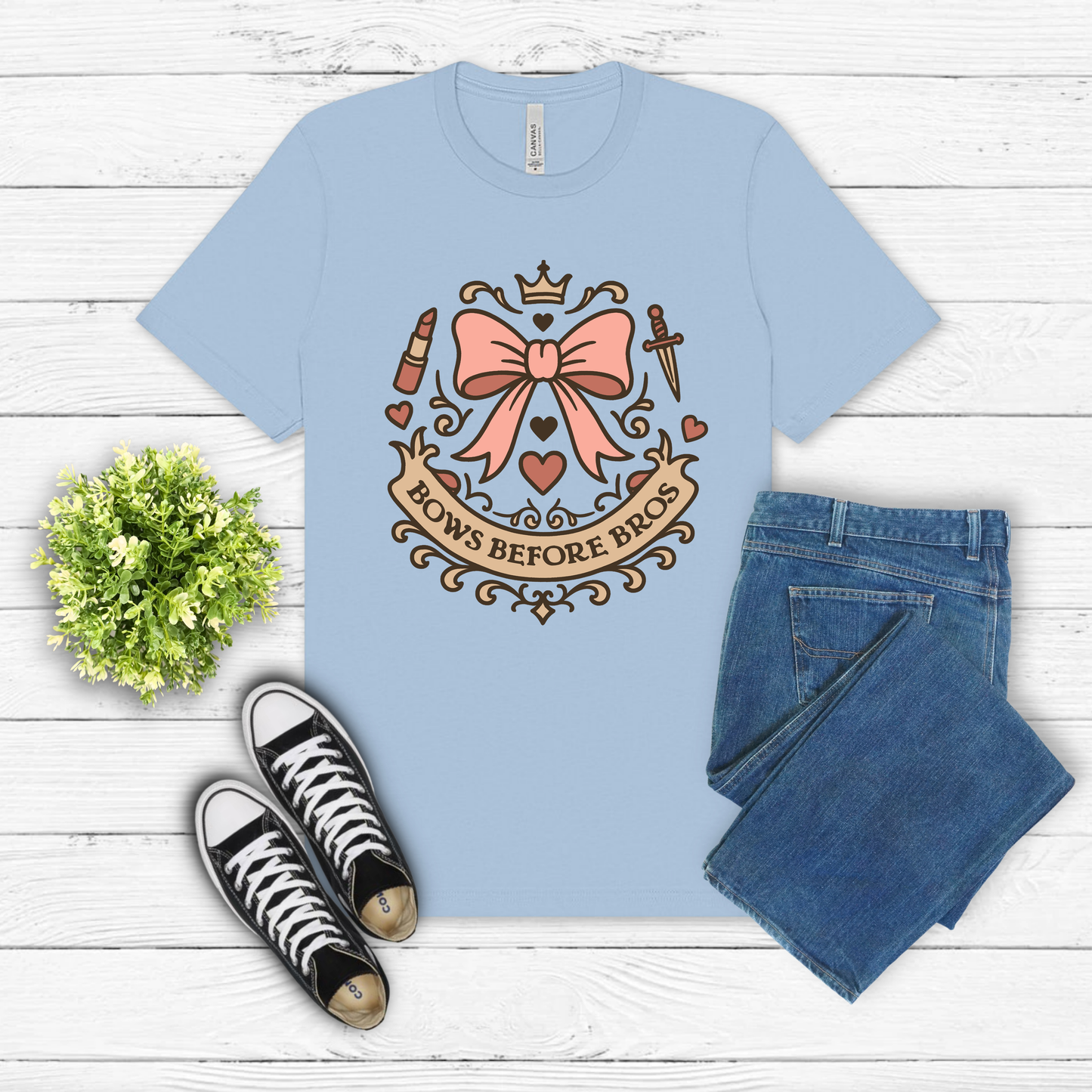 Bows Before Bros - Coquette Bow Shirt, Girl Power Shirt, Coquette Aesthetic Graphic Tee