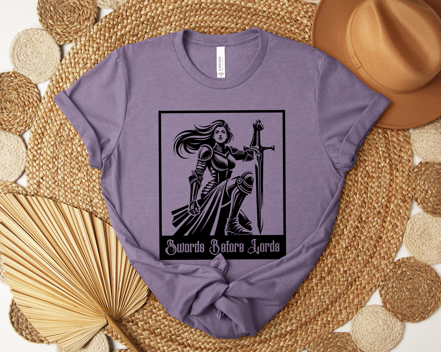 Swords Before Lords T-Shirt, Female Knight Tee, Medieval Aesthestic