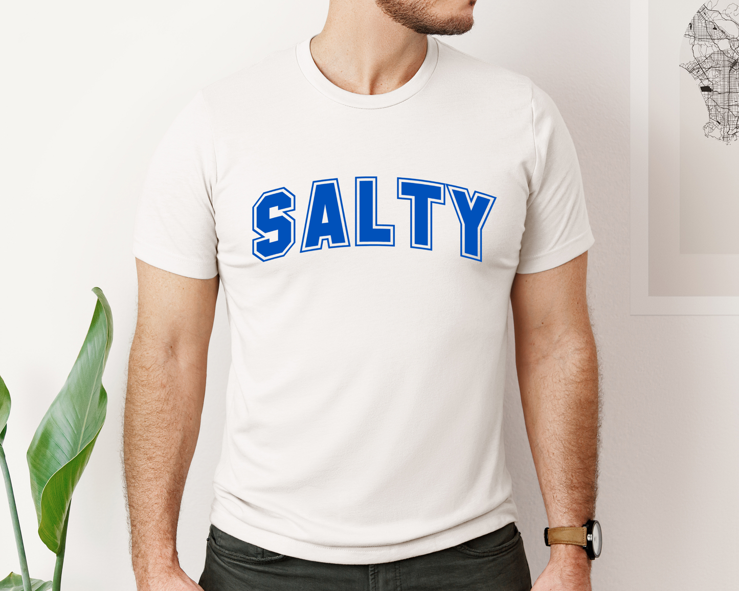 SALTY T-Shirt – Funny Collegiate Graphic Tee, Sarcastic Shirt, NOPE University Collection