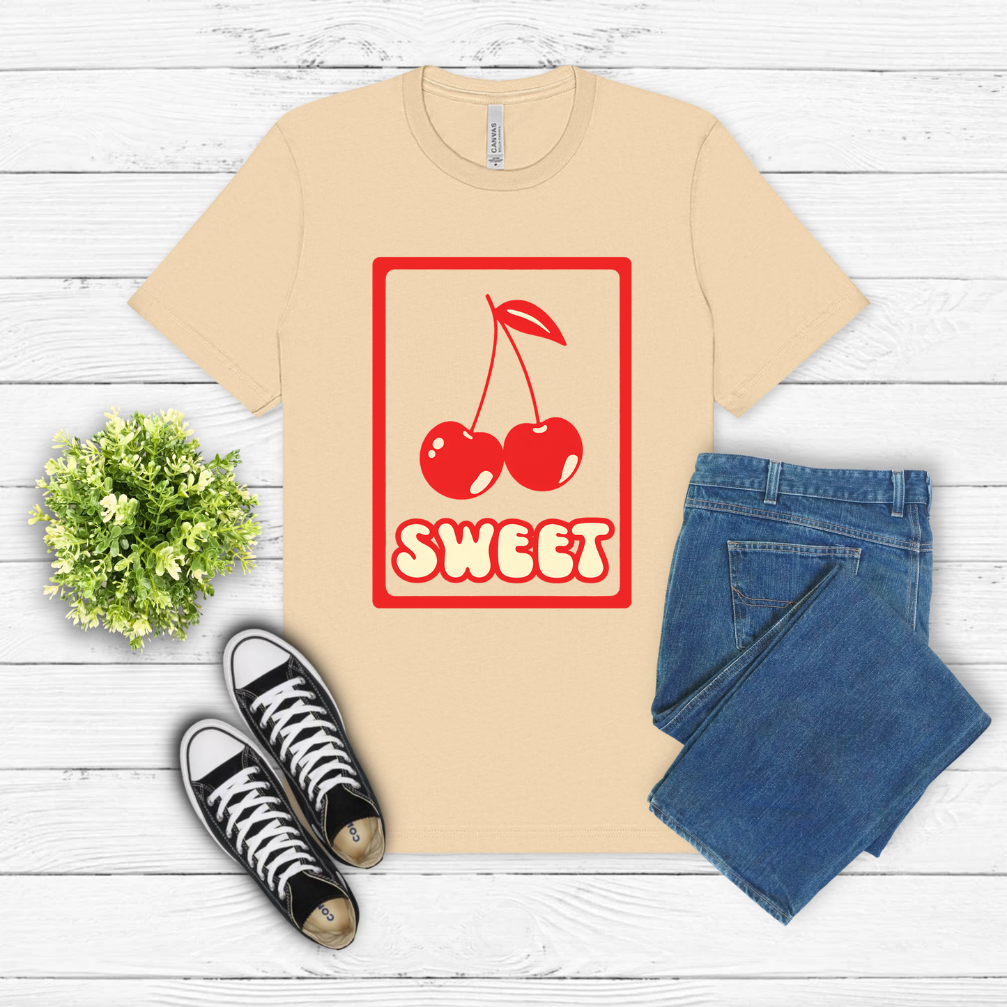 Cherry Shirt, Retro Summer T-Shirt, Vintage Fruit Tee, Cute 70s Aesthetic