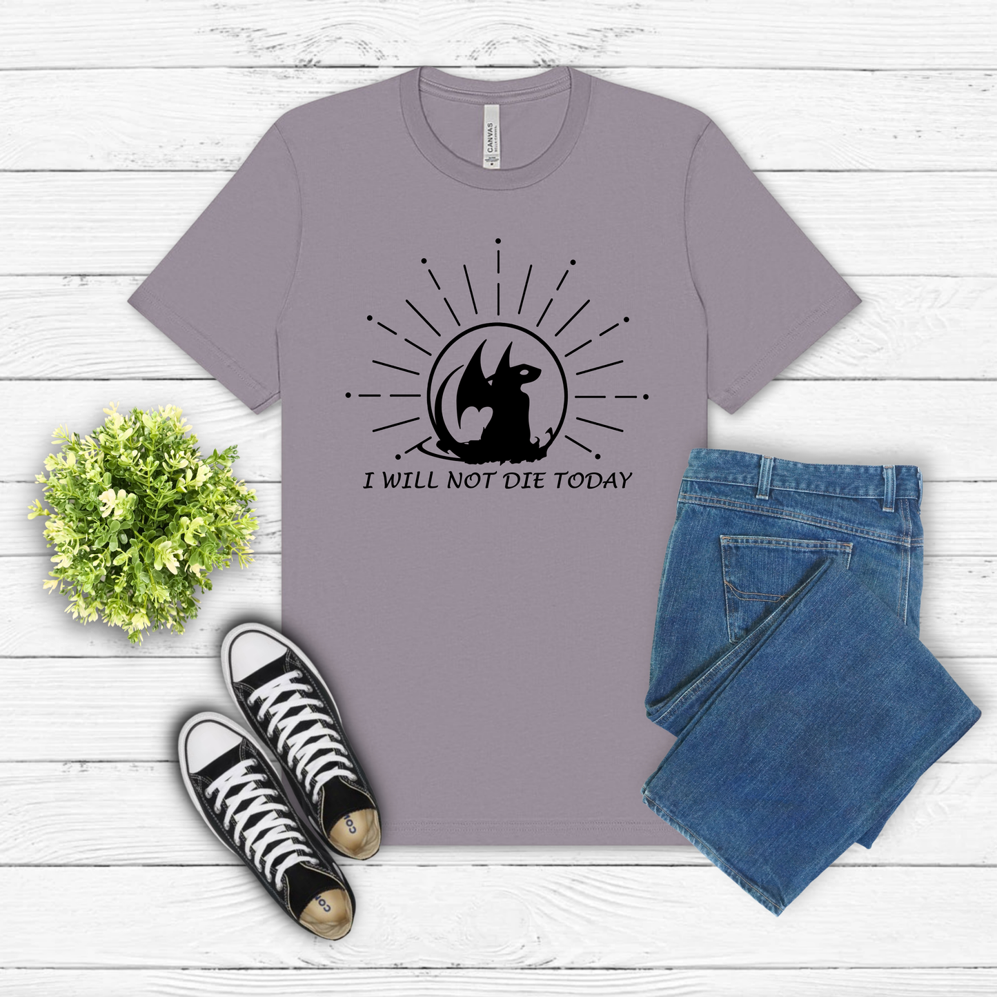 I Will Not Die Today Tee, Dragon Rider T-Shirt