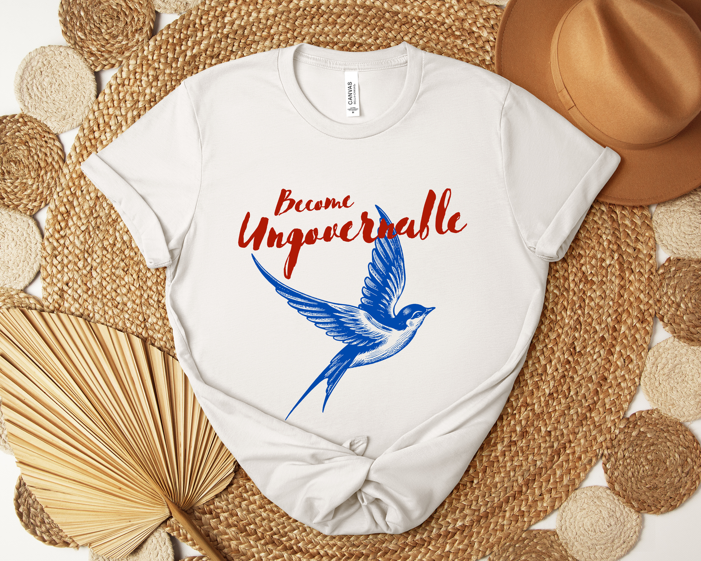Become Ungovernable Tee with Vintage Bird Design