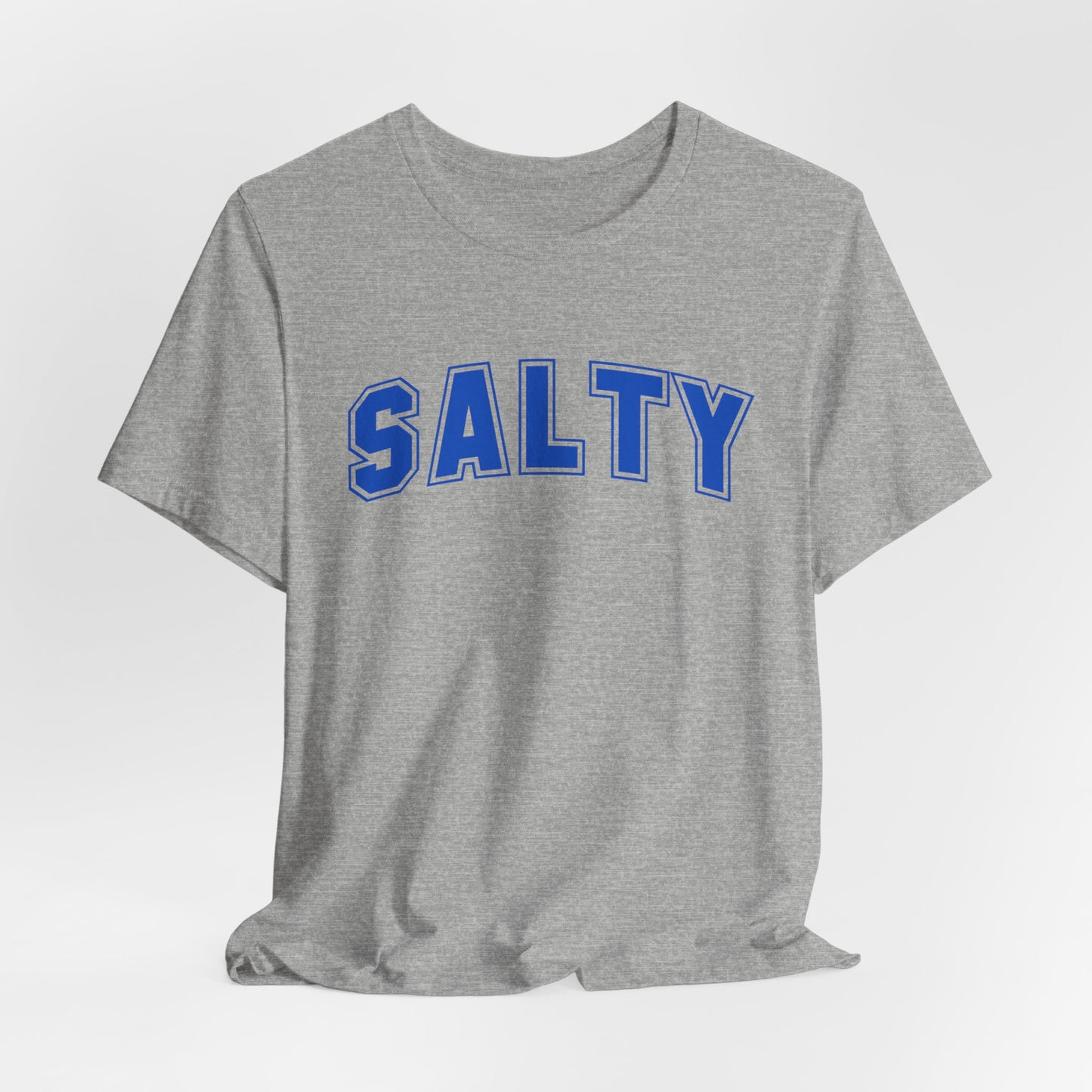 SALTY T-Shirt – Funny Collegiate Graphic Tee, Sarcastic Shirt, NOPE University Collection