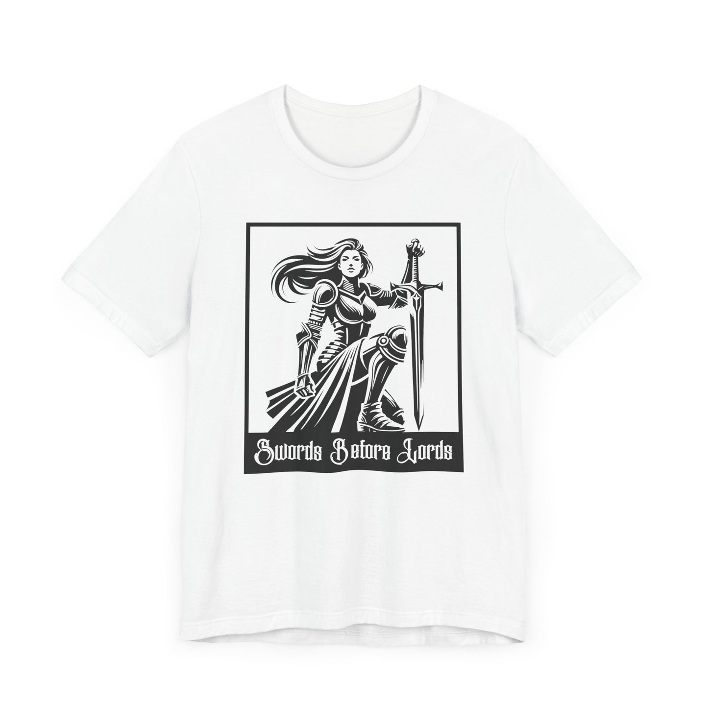 Swords Before Lords T-Shirt, Female Knight Tee, Medieval Aesthestic