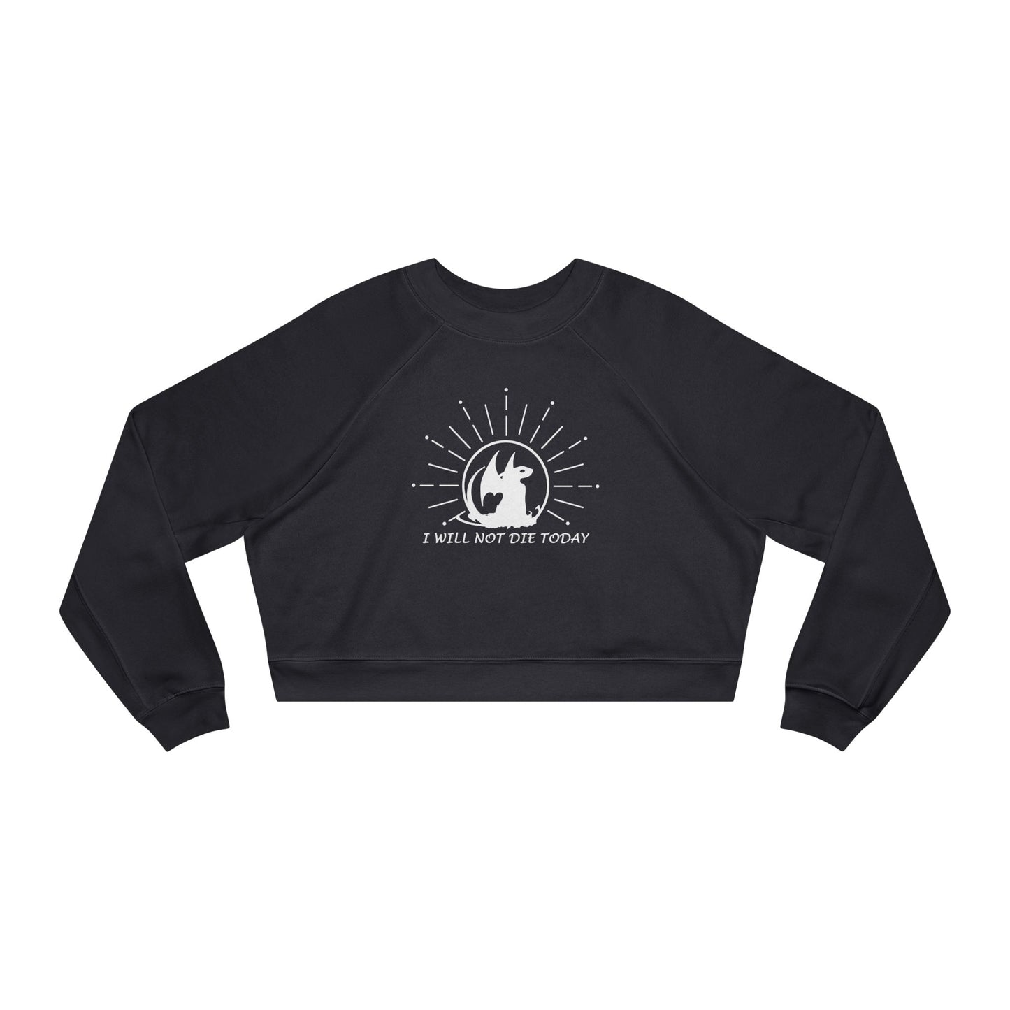 I Will Not Die Today, Dragon Rider, Cropped Fleece Sweatshirt