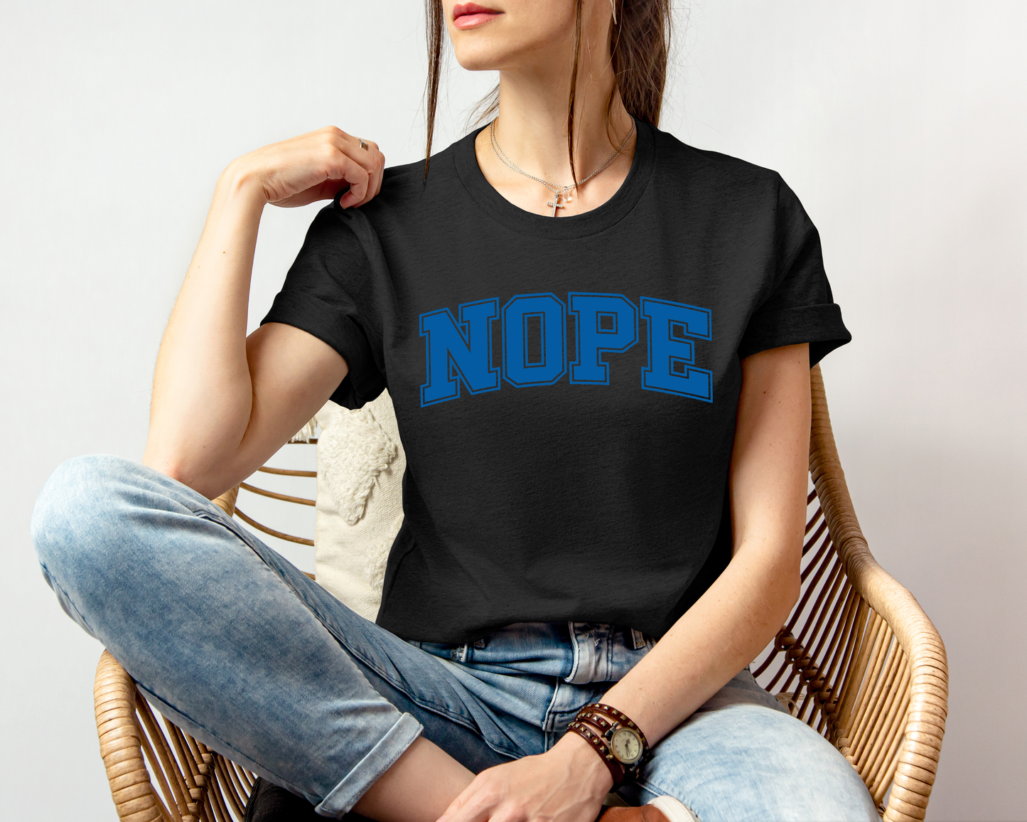 NOPE T-Shirt – Funny Collegiate Style Shirt, Sarcastic Graphic Tee, NOPE University Shirt, Introvert Humor, Anti-Social Gift Idea