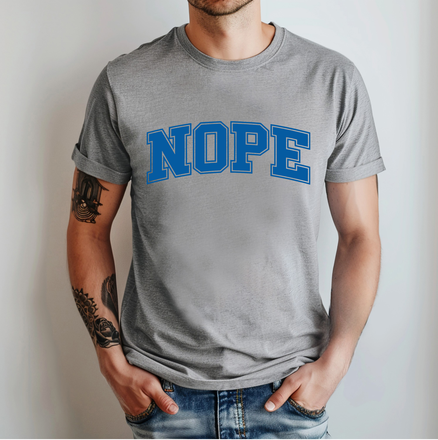 NOPE T-Shirt – Funny Collegiate Style Shirt, Sarcastic Graphic Tee, NOPE University Shirt, Introvert Humor, Anti-Social Gift Idea