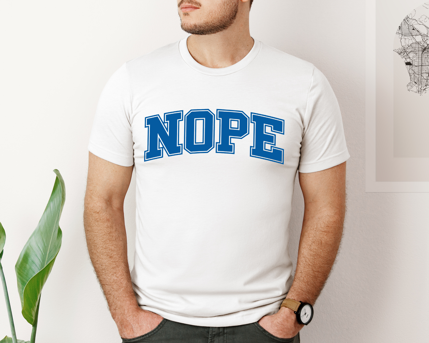 NOPE T-Shirt – Funny Collegiate Style Shirt, Sarcastic Graphic Tee, NOPE University Shirt, Introvert Humor, Anti-Social Gift Idea