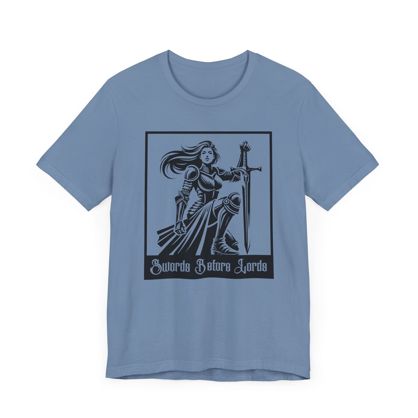 Swords Before Lords T-Shirt, Female Knight Tee, Medieval Aesthestic