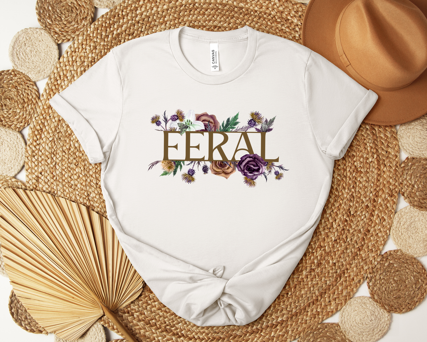 Feral T-Shirt, Wild Woman Floral Tee, Free Spirit Aesthetic