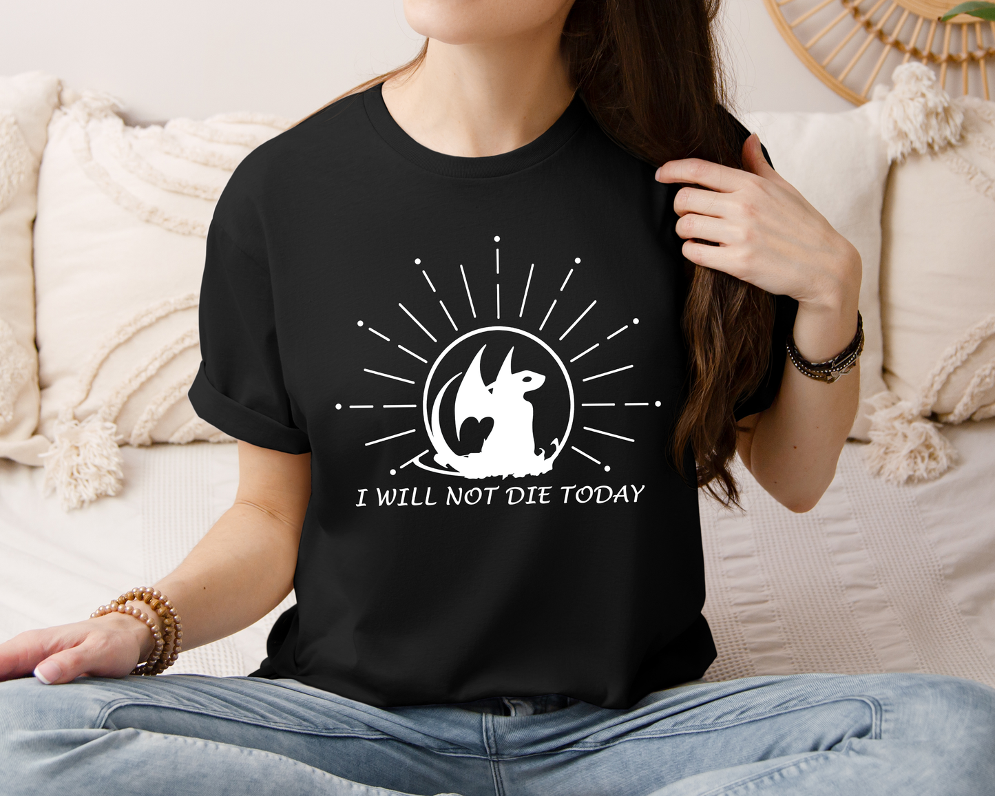 I Will Not Die Today Tee, Dragon Rider T-Shirt