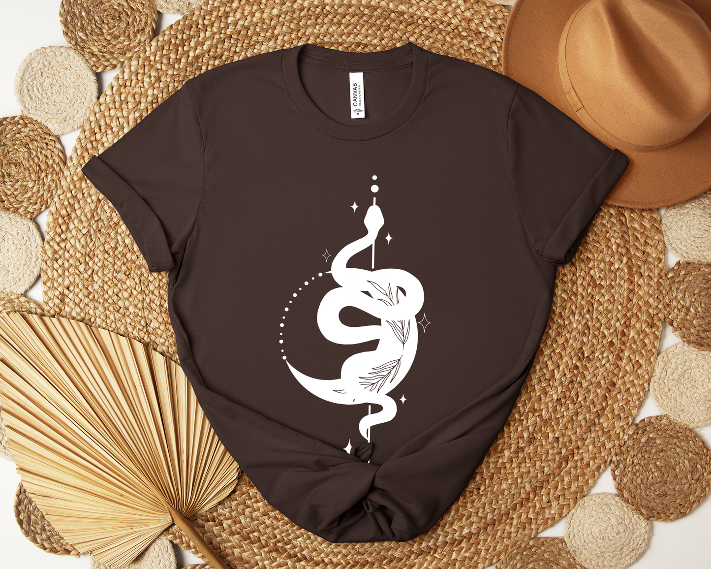 Moon and Snake – Witchy Minimalist T-Shirt