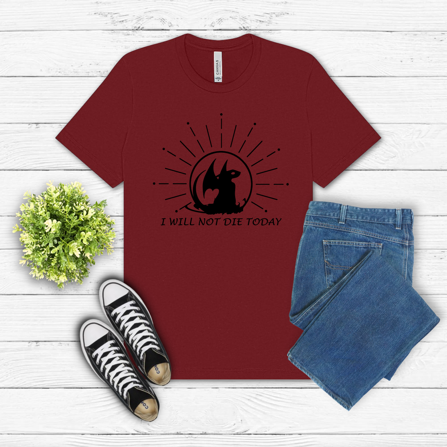 I Will Not Die Today Tee, Dragon Rider T-Shirt