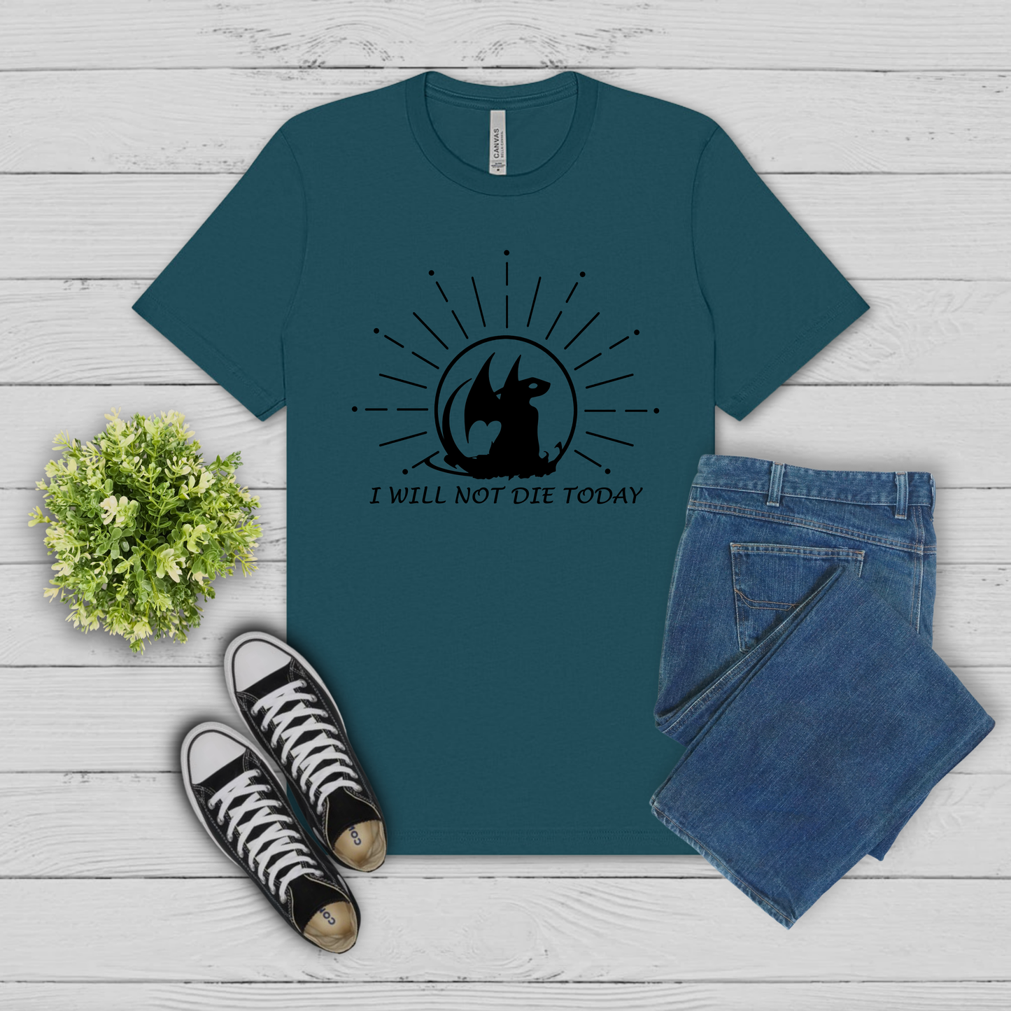 I Will Not Die Today Tee, Dragon Rider T-Shirt