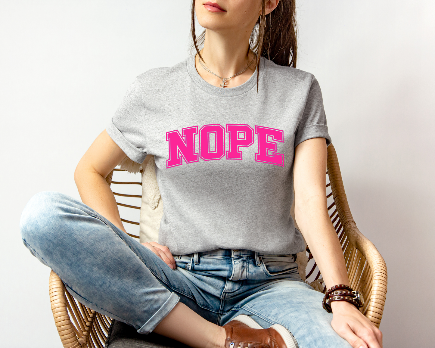 NOPE T-Shirt – Funny Collegiate Style Shirt, Sarcastic Graphic Tee, NOPE University Shirt, Introvert Humor, Anti-Social Gift Idea