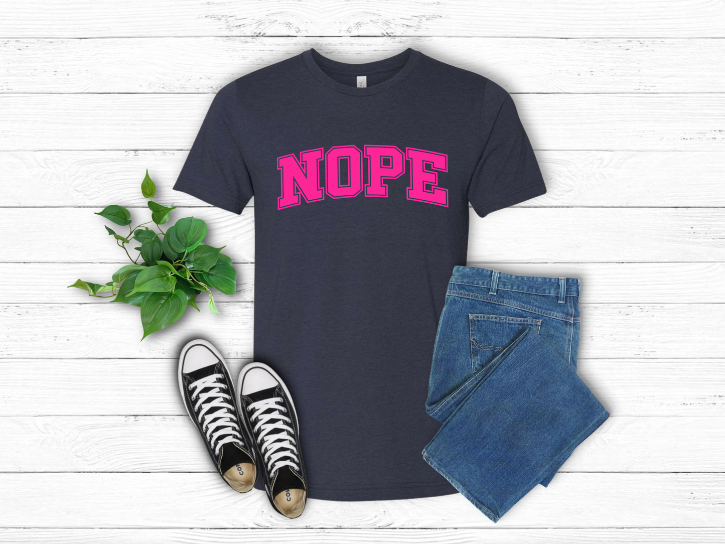 NOPE T-Shirt – Funny Collegiate Style Shirt, Sarcastic Graphic Tee, NOPE University Shirt, Introvert Humor, Anti-Social Gift Idea