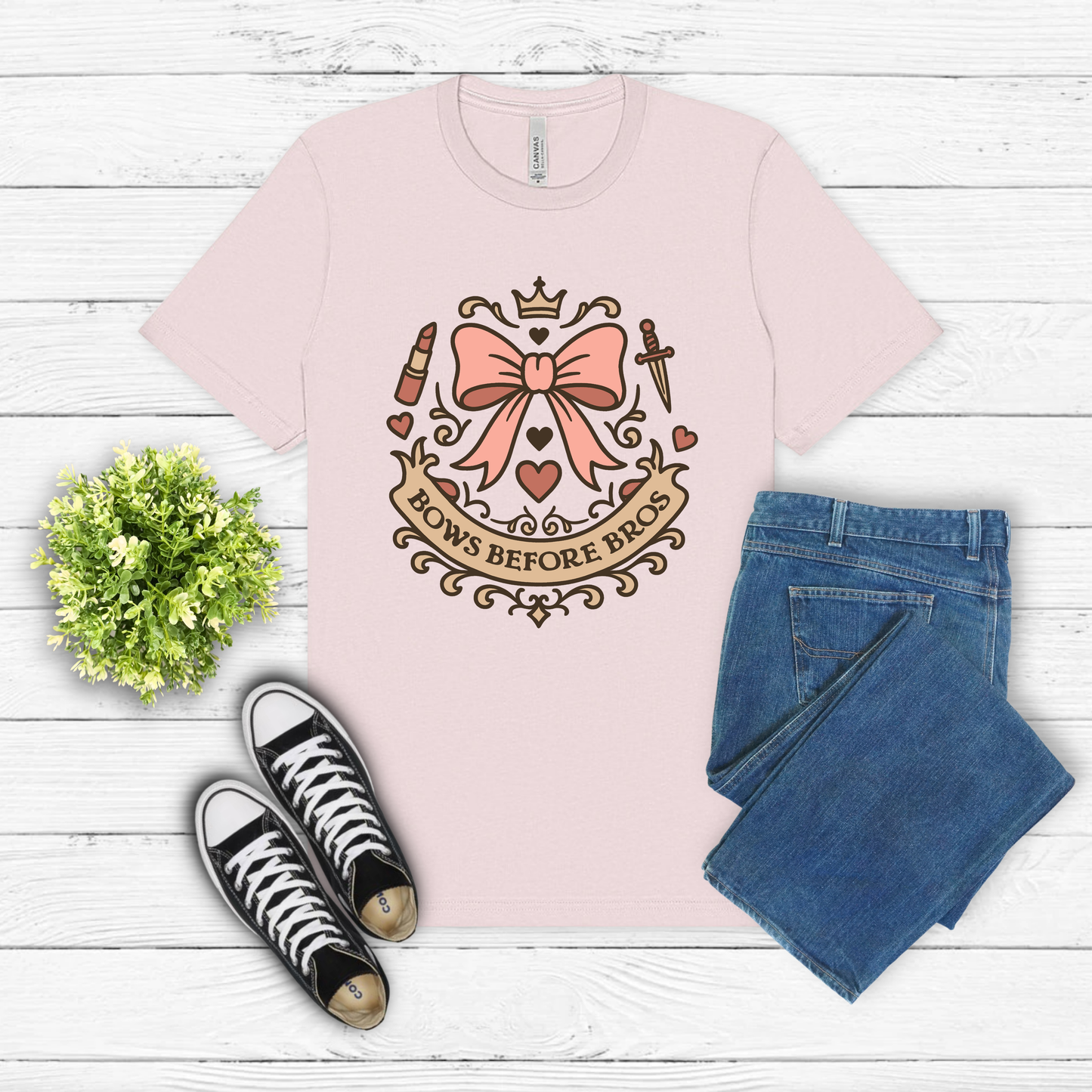 Bows Before Bros - Coquette Bow Shirt, Girl Power Shirt, Coquette Aesthetic Graphic Tee