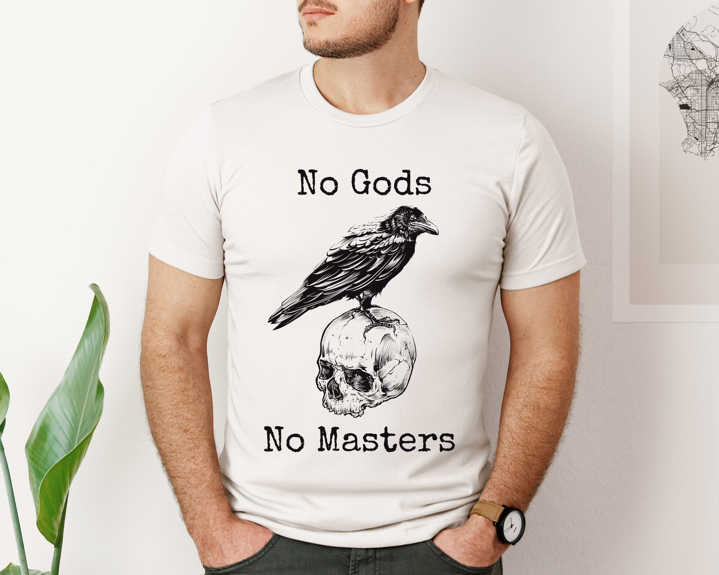 No Gods, No Masters – Anarchist Skull and Raven T-Shirt